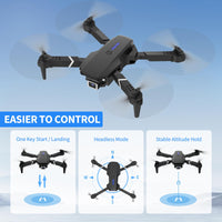 1 x RAW Customer Returns Drone with camera HD 4K, RC foldable FPV WiFi live transmission drone for children beginners,  long flight time, headless mode, trajectory flight, obstacle avoidance, one key take-off landing, headless mode - RRP €46.38