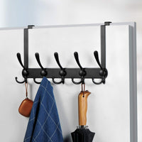 2 x RAW Customer Returns Coat Rack for Door, LYLIN Stainless Steel Door Hook for Back, Over Door Hook for Bedroom Black, Special Size  - RRP €40.3