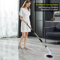 1 x RAW Customer Returns FARI Electric Cleaning Brush, 360 Rotate Spin Scrubber with 7 Adjustable Brush Heads Cleaning Brush for Corners, Toilet, Kitchen, Bathroom, Window, Floor Plate TX-910-EU-W  - RRP €59.99