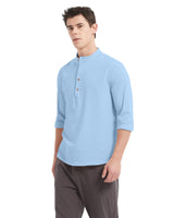 1 x RAW Customer Returns YAOBAOLE Shirt Men s Long Sleeve Men s Cotton Linen Shirt Men Shirts Light Blue XL - RRP €25.19