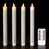 1 x RAW Customer Returns Eldnacele Flameless Flickering Moving Wick Candles with Timer Remote Control Battery Operated White Real Wax Set of 4 - RRP €27.22