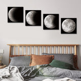 1 x RAW Customer Returns Artscope 4-piece canvas print with moon phase motif art print - modern wall picture for kitchen bathroom living room wall decoration - 30 x 30 cm - RRP €27.53