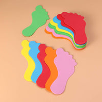 1 x RAW Customer Returns TOYANDONA 24 PCS Colorful Small Feet Shape Foam Stickers Removable Wall Decal for Drill and Training School Teaching Progress Random Color  - RRP €13.1