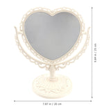 1 x RAW Customer Returns Beaupretty Double Sided 360 Degree Rotation Heart Shape Tabletop Vanity Mirror Beige Beige - RRP €22.8