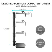 1 x RAW Customer Returns EUREKA ERGONOMIC PC holder desk 360 degree rotatable computer holder under table height and width adjustable for under table black - RRP €70.58