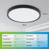 1 x RAW Customer Returns Yafido 28W LED ceiling light with radar and twilight sensor, 30cm 3000K 4000K 6000K black round ceiling lamp with motion detector, flat ceiling light for hallway, stairs, garage - RRP €32.94