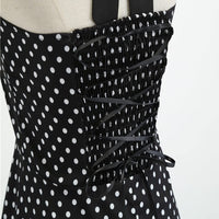 1 x RAW Customer Returns IMEKIS Women s Vintage Cocktail Dress Sleeveless Halterneck 1950s Polka Dots Retro Rockabilly Swing Dress A Line Pleated Skirt Knee Length Wedding Festive Evening Dress Ball Gown Black L - RRP €32.38