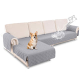 1 x RAW Customer Returns Lapalife 2 pieces L-shape waterproof sofa protector, sofa protection cover, slipcover, sofa throw, sofa cover, non-slip, reversible quilted, pet, pet cover, children, dogs, light gray - RRP €57.37