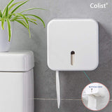 1 x RAW Customer Returns Colist Toilet Paper Holder, Wall Mounted Toilet Paper Holder, Waterproof Dustproof Paper Roll Holder and Dispenser - for Bathroom Toilet White  - RRP €15.31