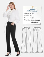 1 x RAW Customer Returns Tapata Women s 71cm 76cm 81cm 86cm Straight Leg Yoga Pants Elastic Business Pants with 4 Pockets, Tall Long Regular Petite for Office Business Everyday High Waist Pants, 71cm, Black M - RRP €44.95