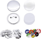 1 x RAW Customer Returns Make your own buttons, set of 100 button blanks, DIY pins buttons design a badge, button set with pin, for handicrafts and craft activities 37mm 1.46inch  - RRP €23.18