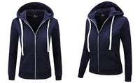 1 x RAW Customer Returns SwissWell fleece jacket women s hoodie with hood sweat jacket warm basic hooded jacket with zipper casual hoodie plush jacket women s winter jacket for women navy blue - RRP €41.99