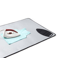 1 x RAW Customer Returns Encasa Homes Ironing Mat Ironing Cushion - Metallic Silver Large 120 x 70 cm with 5 mm foam padding silicone iron pad for steam ironing on table top or bed - heat-reflective - RRP €26.0