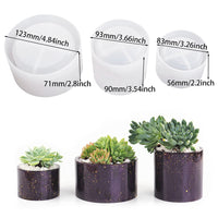 1 x RAW Customer Returns FineInno 3 Pieces Flower Pot Casting Mold, Candle Holder Silicone Mold, Candle Holder Resin Mold, Pen Holder Epoxy Resin Mold, DIY Succulent Pot Molds for Resin, Clay, Concrete S M L  - RRP €36.95