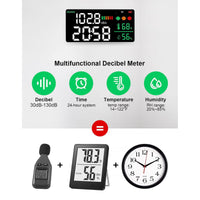 1 x RAW Customer Returns Uadme Sound Level Meter, Digital Db Meter, Wall Mounted Decibel Meter with 11 Inch LED Screen, Test Decibel Value, Temperature and Humidity, Adjustable Brightness - RRP €77.29