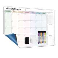 1 x RAW Customer Returns MCCORL 60 40cm Whiteboard Monthly Planner Weekly Planner Wipeable Self-adhesive for the wall, glass and wood any smooth surface Planning board, monthly calendar, memo board in German - RRP €23.18