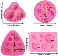 1 x Brand New SUNSK Silicone Molds 3D Flower Fondant Mold for Decorating Cakes Baking Tools DIY Candy Muffin Jelly Chocolate Molds 4pcs - RRP €19.2