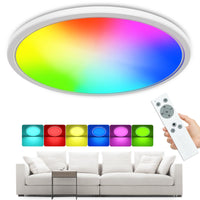 1 x RAW Customer Returns zemty LED ceiling light dimmable, 24W 3200LM RGB ceiling lamp color changing with remote control, 4000K waterproof lamps ceiling lamps, flat lamp ceiling for bathroom bedroom children s room bathroom - RRP €23.15