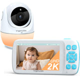 1 x RAW Customer Returns Yonvim 2K Baby Monitor with Camera, 5 UHD Baby Monitor, 7000mAh Battery, 1500ft Long Range Video Recording and Playback Without WiFi, MP3, Story Book, Night Light, Individual Lullabies - RRP €131.09