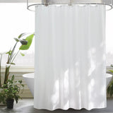 1 x RAW Customer Returns EurCross shower curtain 180 x 200 cm white textile, anti-mould waterproof and dries quickly, washable high-quality fabric shower curtain bathtub 1.8 x 2m long with 12 rings - RRP €15.99