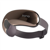 1 x RAW Customer Returns llano Eye Massager with Heat, Vibration Function, Integrated Bluetooth, 4 Modes, Translucent Display, Ergonomic 3D Design and Foldable Glossy Brown  - RRP €70.58