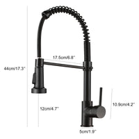 1 x RAW Customer Returns Kitchen faucet with pull-out sprayer, spring faucet kitchen with pull down sprayer shower, 360 swivel hot and cold water sink faucets black  - RRP €53.99