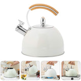 1 x RAW Customer Returns Operitacx Induction Kettle, 3 L Stainless Steel Whistling Kettle with Wooden Handle, Whistling Kettle Tea Kettle for Kitchen Home Hiking Camping Gas Stove - RRP €45.99