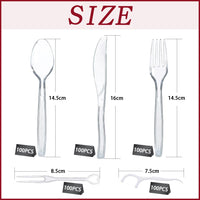 1 x RAW Customer Returns 500 pieces plastic cutlery, plastic spoons, plastic forks, plastic knives, party cutlery, reusable, 100 pieces each, plastic cutlery with fruit fork and dental floss, party tableware, reusable and robust - RRP €15.12