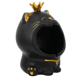 5 x Brand New FOMIYES Ceramic Cigarette Ashtray Cute Crown Cat Animal Large Opening Key Storage Tray Cigar Small Parts Container for Home Office Decoration Gift Black - RRP €102.0