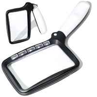 1 x RAW Customer Returns Large magnifying glass with light,3x folding magnifying glass, 5 LEDs reading magnifying glass with 2 dimming modes, portable hand magnifying glass, ideal for seniors, children, reading, hobbies, crafts, watchmakers, - RRP €15.12