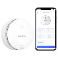 1 x RAW Customer Returns WiFi Smoke Detector, Smart Wi-Fi Smoke Detector with Wisualarm App, Smoke Alarm with Replaceable Battery, EN14604 Compliant Fire Detector - RRP €29.99