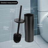 1 x RAW Customer Returns EXLECO 2 toilet brush toilet brush set with 2 replacement brushes without drilling toilet brush and stainless steel container set wall mounting standing with lid long handle for bathroom Matt black - RRP €52.33