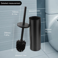 1 x RAW Customer Returns EXLECO stainless steel toilet brush toilet brush with replacement brush water collection container toilet brush and container set wall mounting standing with lid long handle bathroom accessories toilet set matt black - RRP €28.14