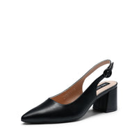 1 x RAW Customer Returns DREAM PAIRS Shoes with Classic Wide Heel and Pointed Toe Pumps with Black Strap SDPU2340W-E Size 38 EUR  - RRP €39.99