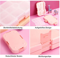 1 x Brand New JOYZYAIYY lunch box for children with compartments, bento box with 6 compartments, leak-proof lunch box, microwave snack box for school for girls, small snack box bento box lunch box for kindergarten color pink  - RRP €10.07