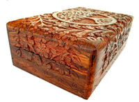 1 x RAW Customer Returns Ajuny wooden box with tree of life motif, handmade 20.3 x 12.7 x 6.3 cm - RRP €25.28