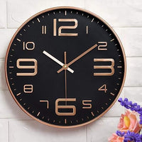 1 x RAW Customer Returns Outpicker Modern Wall Clock 30cm Silent Non-Ticking Battery Operated Large Wall Clock for Kitchen Home Office School Rose Gold-Black  - RRP €22.8