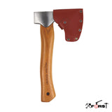 1 x RAW Customer Returns Xforst hatchet, axe, hand hatchet, made of forged carbon steel. Trekking hatchet made of hickory wood handle with blade protection made of real leather. Viking axe. 27 cm 0.67 kg. Model X-AG1. - RRP €29.65