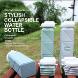 1 x RAW Customer Returns BPA-free silicone reusable folding water bottle with lid 620 ml for travel, running, sports, hiking, gym, camping, cycling, foldable canteen. Leak proof. Green  - RRP €11.04