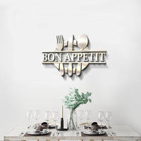 1 x RAW Customer Returns GLOBLELAND Bon Appetit Acrylic Wall Stickers for Kitchen Dining Room 3D Acrylic Wall Stickers Mural Decoration for Restaurant Kitchen Dining Room Home Decoration - RRP €11.44