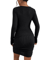 1 x RAW Customer Returns GORGLITTER Women s Figure-hugging Dress Lace Trim Sweetheart Neck Bodycon Mini Dress Long Sleeve Pencil Party Dress Casual Dress Black S - RRP €28.22