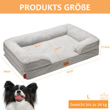 1 x Brand New Puki Diary Washable Orthopedic Dog Cushion, 112x81x17.5cm Non-Slip Dog Bed for Large Dogs, Removable Plush Dog Basket, XL Light Gray - RRP €65.99