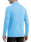 1 x RAW Customer Returns TACVASEN Men s 1 4 Zip Long Sleeve Shirts UV Shirts Outdoor Shirts Sun Protection Running Shirts Summer for Men, Water Blue, XL - RRP €28.21