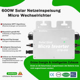 1 x RAW Customer Returns BreeRainz 600W Micro Inverter, PV Micro Inverter With IP65 Waterproof Level, Solar Grid Tie Inverter With WLAN APP, For 2 Solar Modules and Balcony Power Plant, 180-270V AC - RRP €122.75