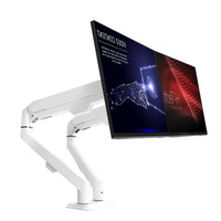 1 x RAW Customer Returns HILLPORT White Dual Monitor Stand Desk 17-30 inch Monitor Arm PC LED LCD Vesa 75 mm and 100 mm, 2-9kg, Gas Spring, M22W - RRP €99.98