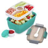 1 x RAW Customer Returns MUJUZE Bento box for adults, 2-tier lunch box with compartments, salad box to go, sustainable leak-proof, BPA free lunch box with cutlery, lunch box for work picnic - RRP €17.99