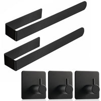 4 x RAW Customer Returns Towel rack without drilling bathroom towel rack 5 pieces black stainless steel 38 4.5 cm, modern design matt black Suitable for bathrooms, bedrooms and kitchens - RRP €88.72