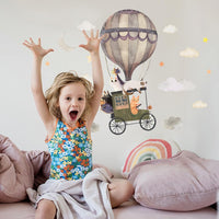 1 x Brand New SUPERDANT Carton Animal Wall Stickers Air Beon Cat Decal Wall Sticker for Kids Room Moon Stars Clouds Vinyl Wall Decals for Nursery Room Children s Playroom Kindergarten - RRP €22.8