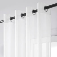 1 x RAW Customer Returns Topfinel Curtains Living Room Sheer Curtains Living Room Semi Transparent Curtain 240 cm Long Ready Made Curtains with Eyelets Curtains White Semi-Transparent for Balcony Door Sliding Door Loop Curtains - RRP €29.99