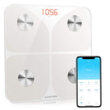 1 x RAW Customer Returns Body Fat Scale Digital Bathroom Scale Test Winner 2023 Scale Bluetooth with APP - Ultra-slim body scale with high-precision sensors and tempered glass for body fat BMI, weight, muscle mass, water - RRP €29.99